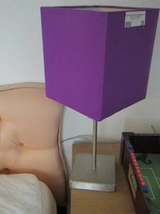 lot 26 image: Purple shade table lamp
