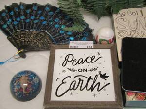 lot 131 image: peace on earth wall sign, Ive got sunshine , we create our tomorrows box and more