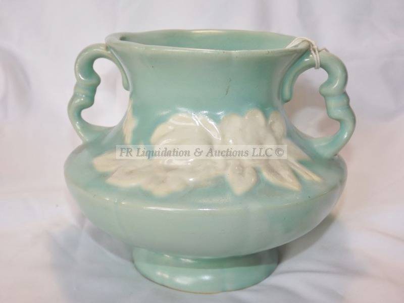 lot 20 image: Weller double handle pottery vase 1930s