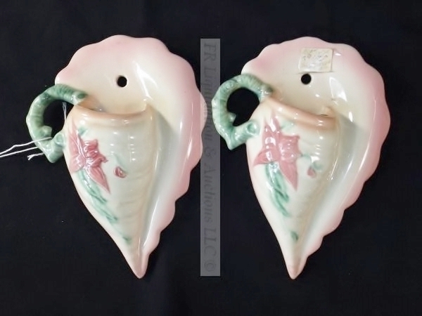 lot 39 image: Vintage Hull Woodland Gloss wall sconces