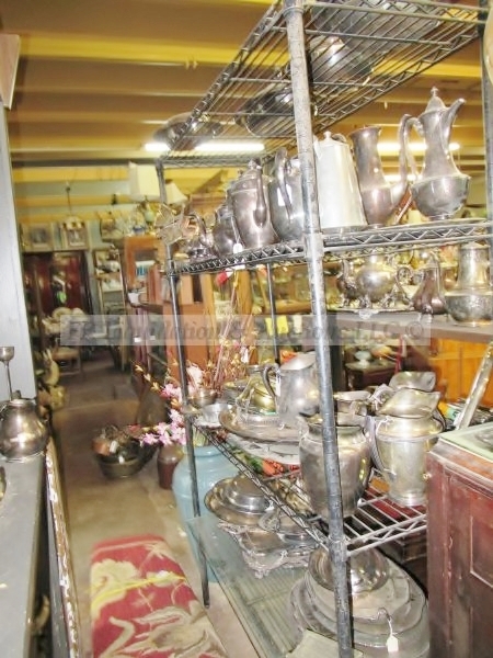lot 143 image: Silver plate serving pieces