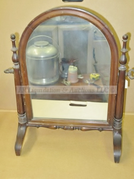lot 151 image: Vintage Cabinet top vanity mirror