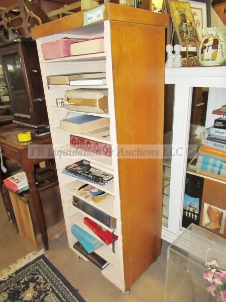 lot 830 image: Wood paperbook storage shelf