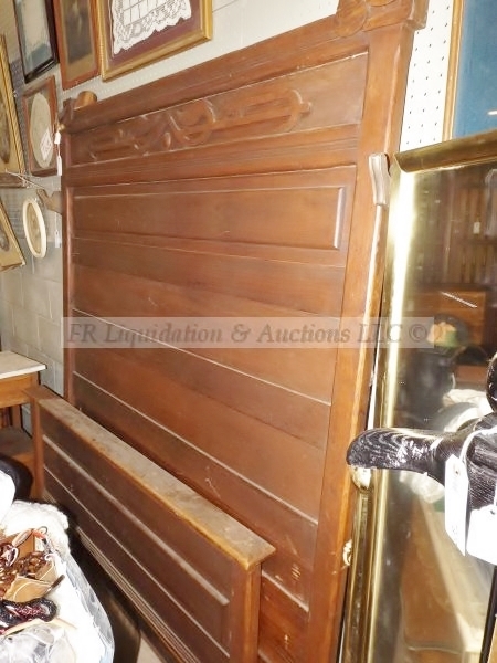 lot 84 image: Early century solid wood bed frame