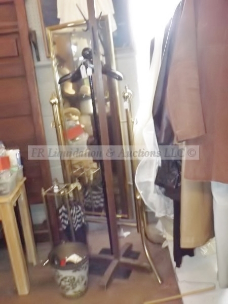 lot 87 image: Full length vanity mirror, coat rack and more