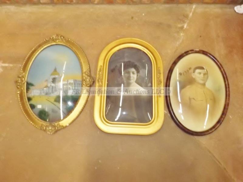 lot 107 image: Vintage Convex glass picture frames