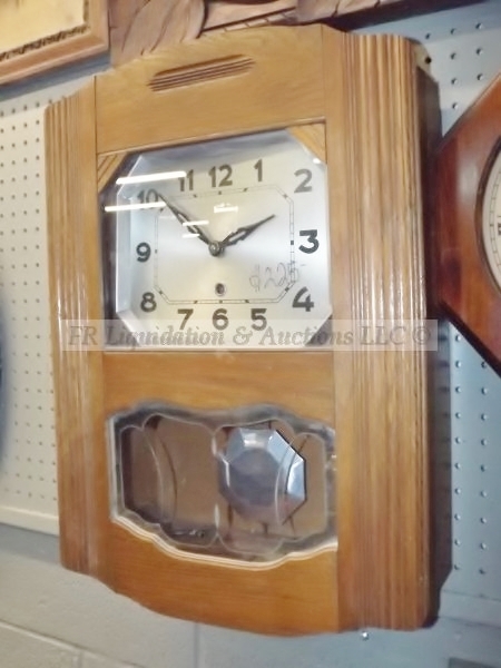 lot 111 image: Mid century pendulum wall clock