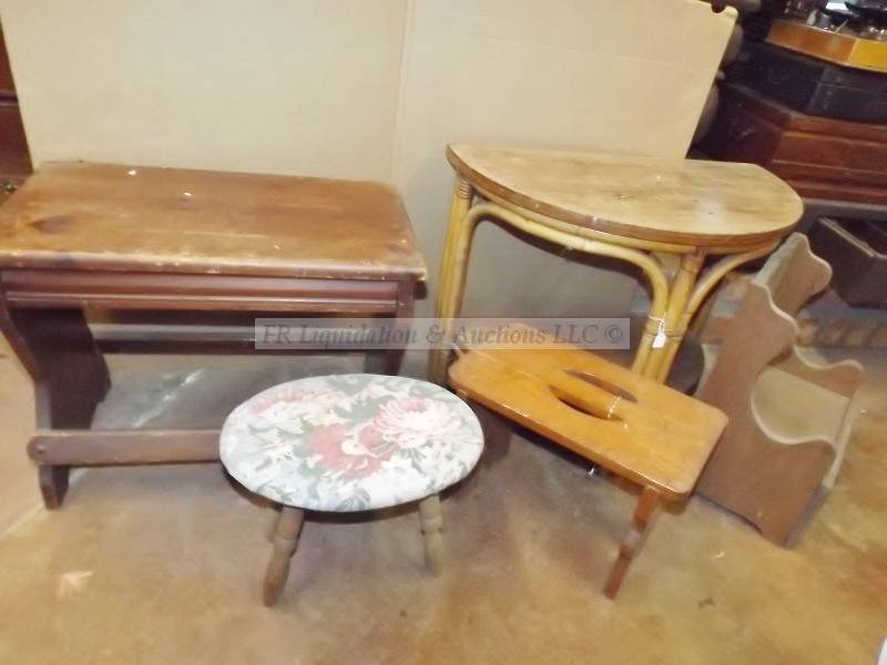 lot 130 image: Small benches and footstools