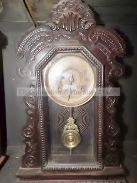 lot 135 image: Antique pendulum mantle clock