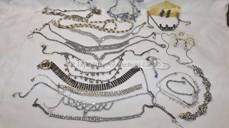 lot 797 image: Crystal and aurora borealis necklaces