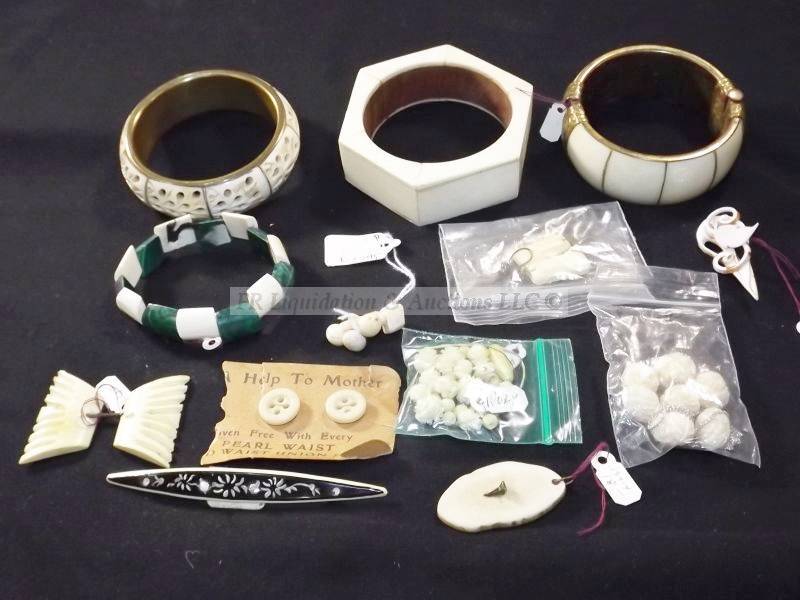 lot 475 image: Bone and ivory jewelry