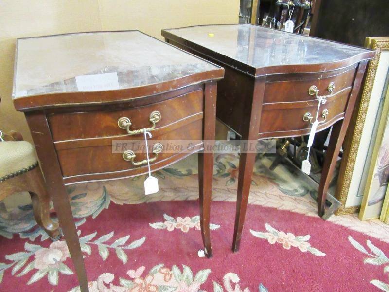 lot 190 image: Mid century Imperial mahogany end tables