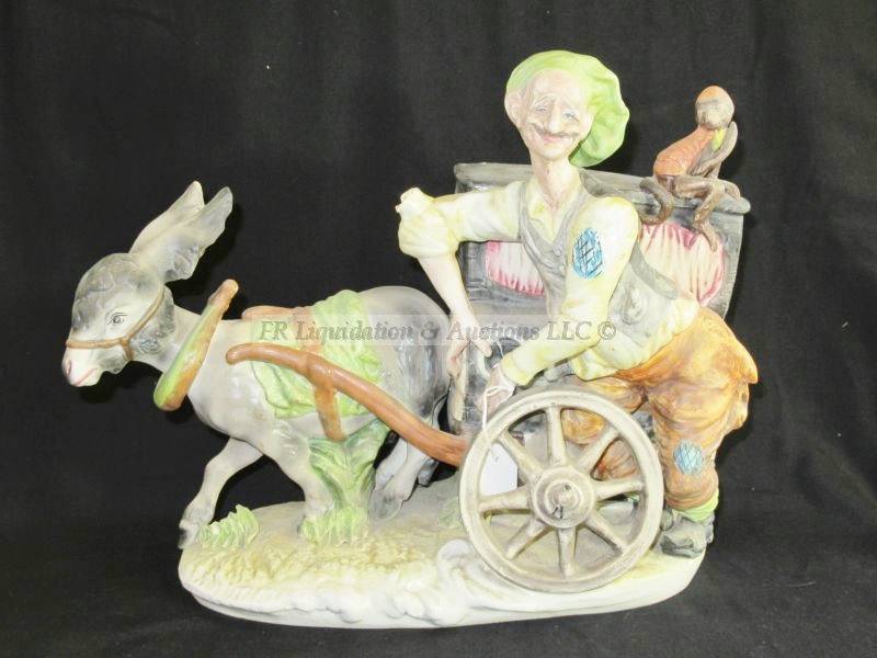 lot 220 image: Genuine Capodimonte Guiseppe Cappe the organ grinder