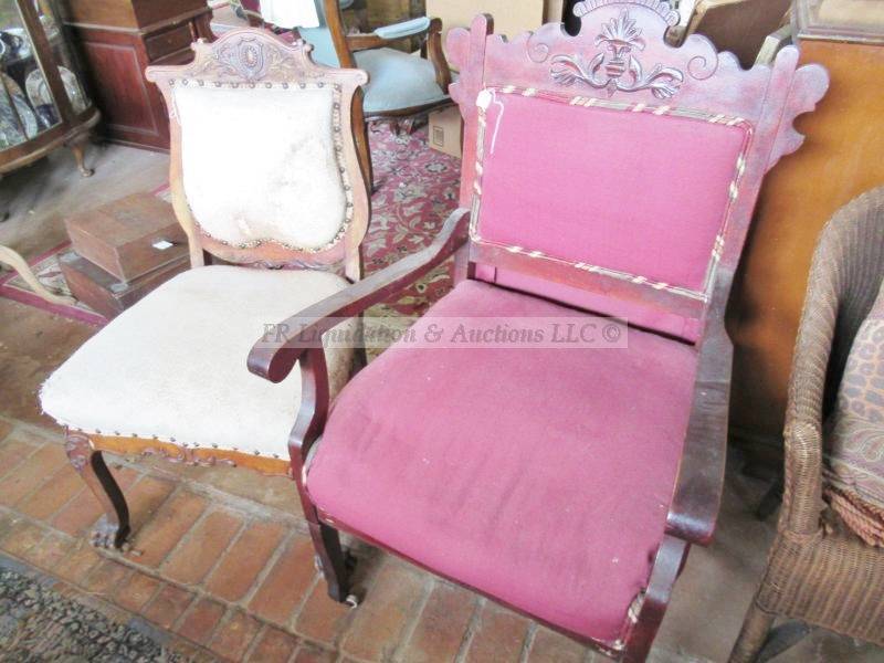 lot 250 image: Turn of the century parlor chairs