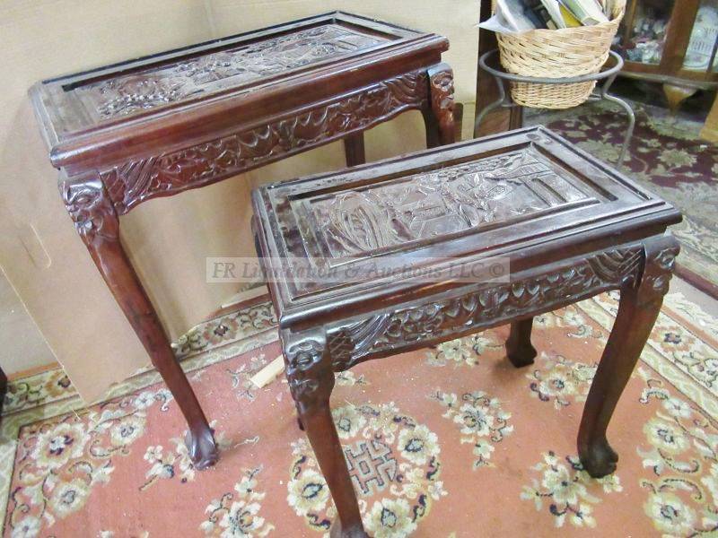 lot 291 image: Hand carved Asian nesting tables