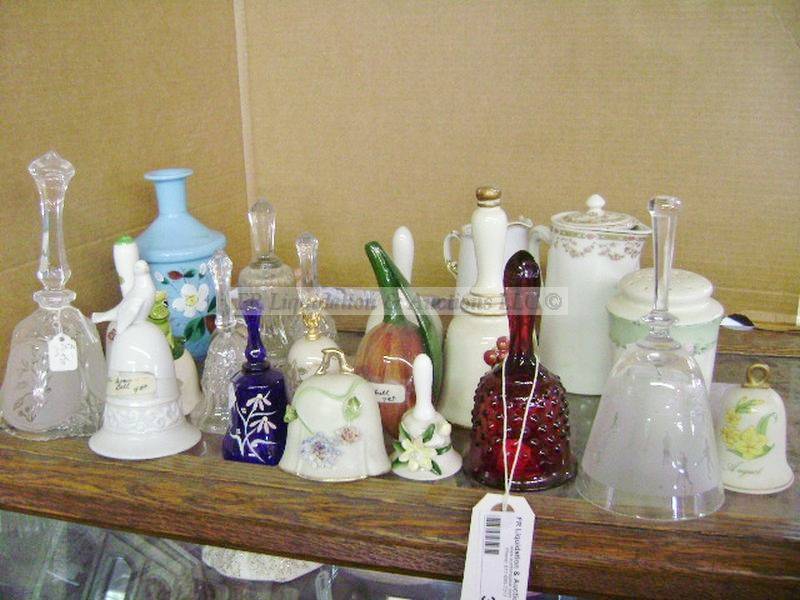lot 310 image: Various glass & ceramic bells