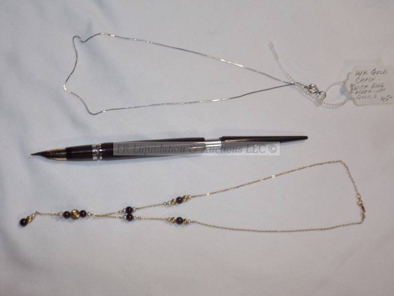 lot 500 image: 14K Gold Jewelry and pen tip