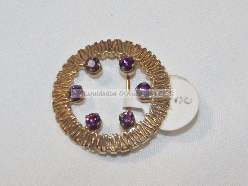 lot 505 image: Anson gold filled and amethyst brooch