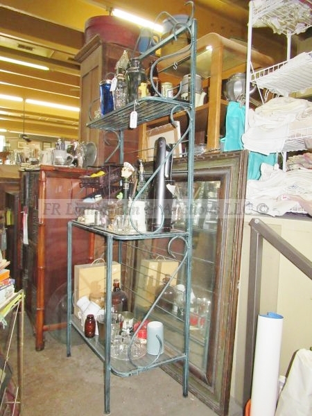 lot 727 image: Wrought iron bakers rack