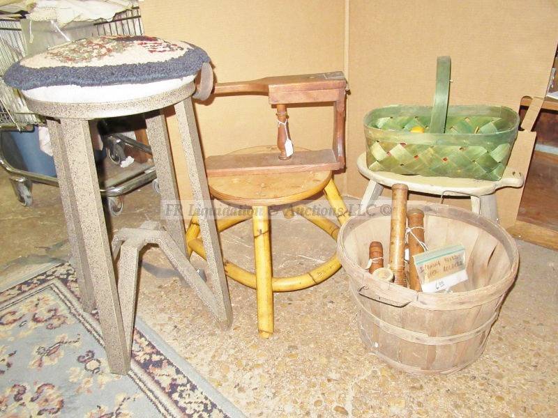 lot 714 image: Vintage foot stools and more