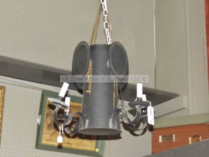 lot 688 image: Unique tin coffee pot chandelier