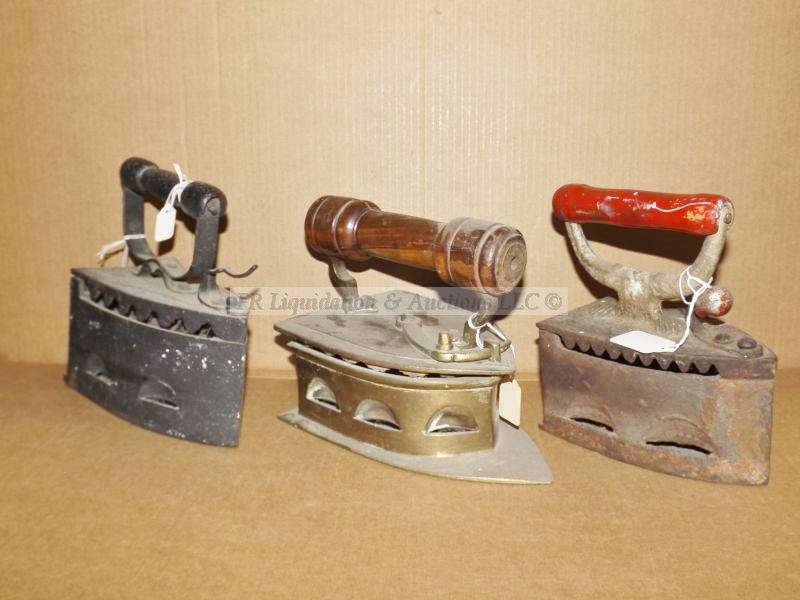 lot 665 image: Antique box irons