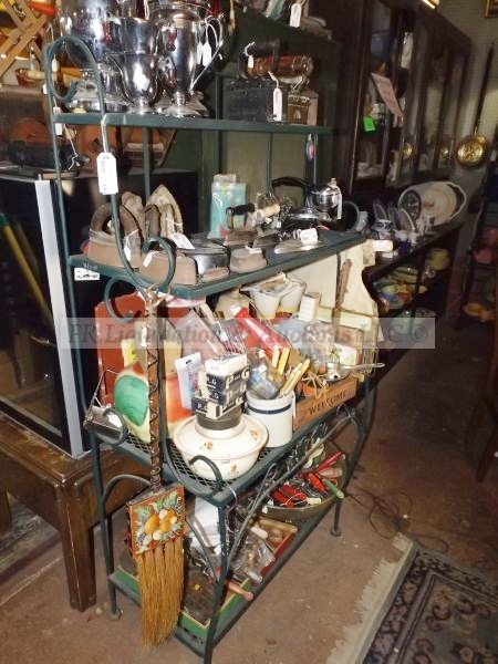 lot 664 image: Wrought iron bakers rack