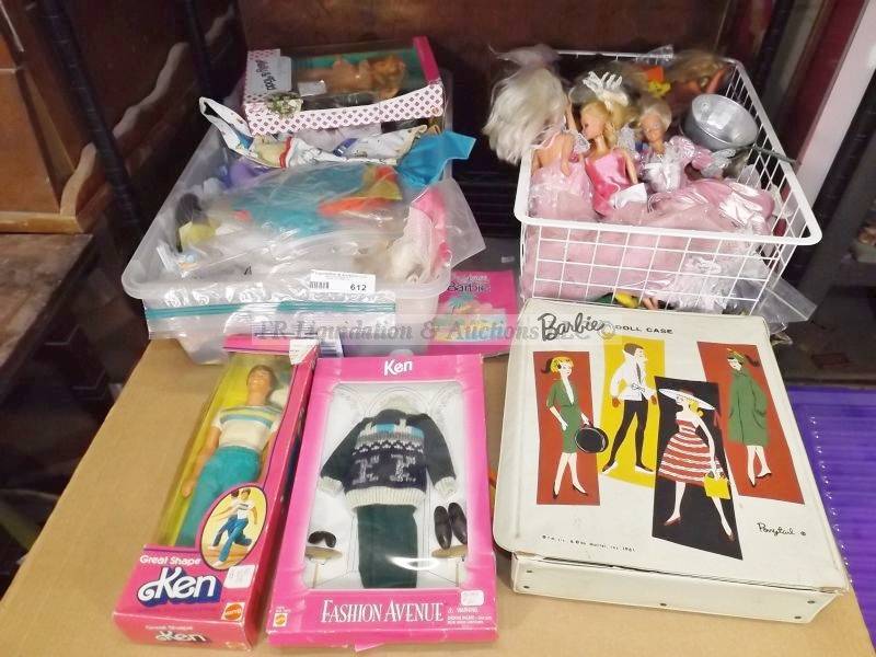 lot 612 image: Barbies and Barbie accessories