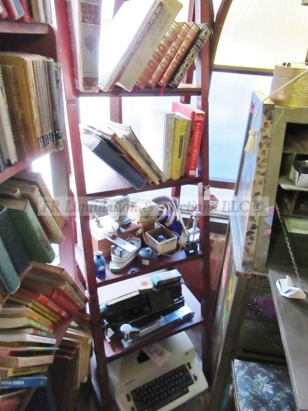 lot 332 image: Ladder shelf with collectible books and more