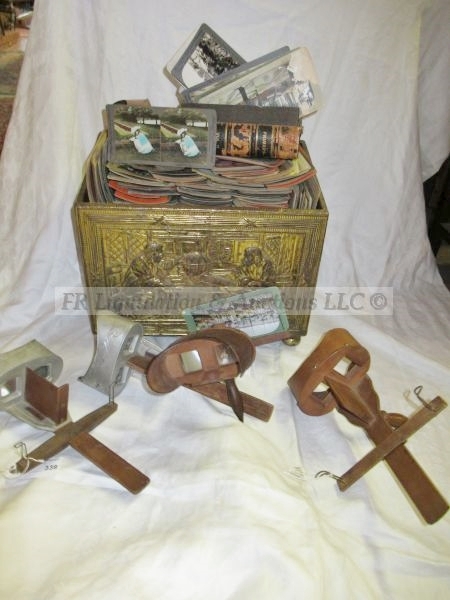 lot 339 image: Stereocard holders and stereograph cards