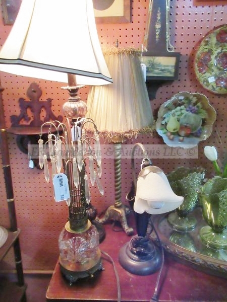lot 358 image: Lamp trio including teardrop style lamp