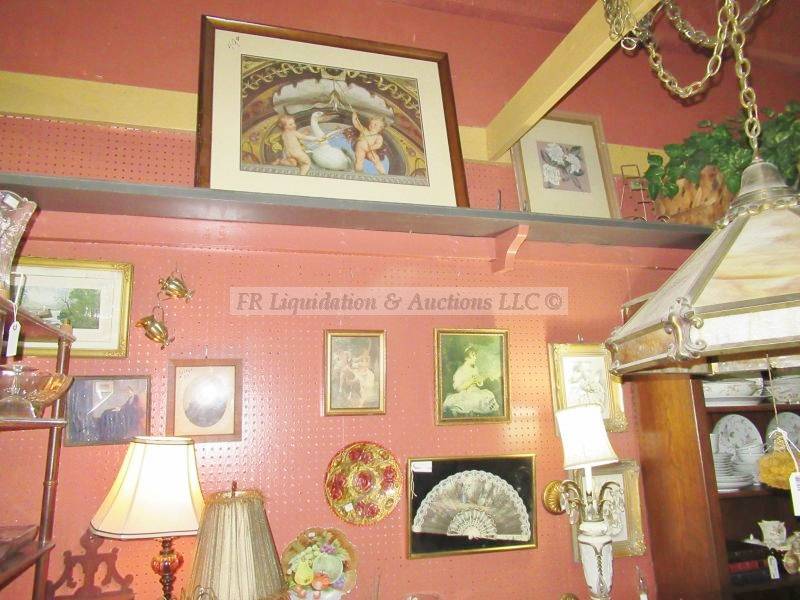 lot 362 image: Wall art and accessories including Goofus Glass plate