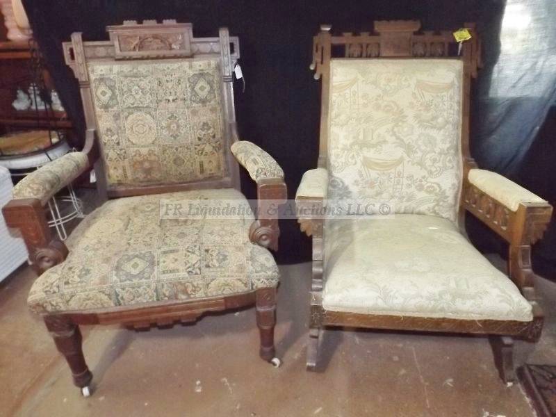 lot 585 image: Early century parlor chairs