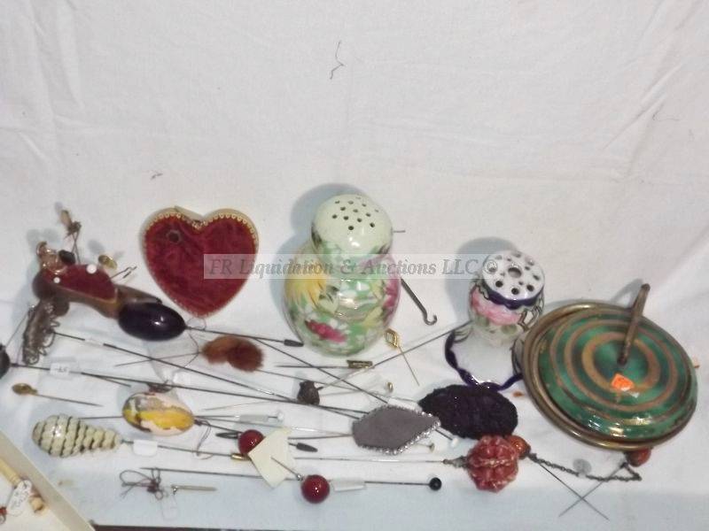 lot 421 image: Victorian era hair pins and more