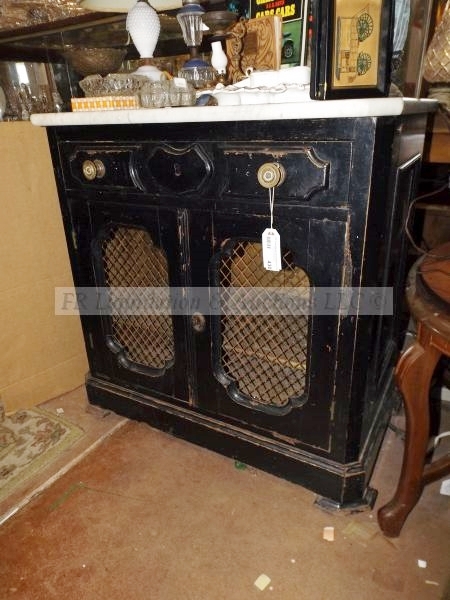 lot 430 image: Early century utility cabinet with marble top