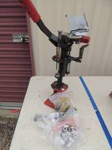 lot 333 image: MEC single stage 209 shell Reloader W POWDER BUSHIGS  DIES