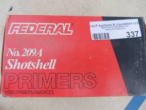 lot 337 image: Peimeri   Federal 209a Shotgun shell primer qty 1000