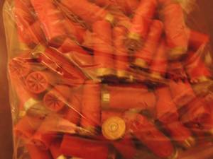 lot 411 image: SHOTGUN SHELLS 12GA.  QTY 55  RELOADS    SOLD AS COMPONENTS