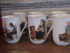 lot 44 image: Norman Rockwell coffee cups qty 6