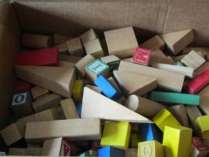 lot 66 image: box of wooden locks for children
