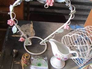 lot 73 image: candle snuffers and creamer dish