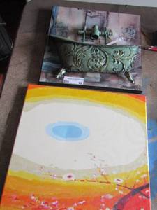 lot 98 image: bath tub art 1414- unfinished paint by numbers canvas 2015