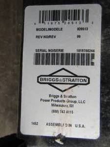 lot 99 image: Briggs& Stratton model # 020513-- serial# 1019708244