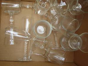 lot 134 image: box of various wine glasses