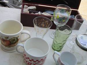 lot 137 image: coffee cups- wine glasses- drinking cups and more