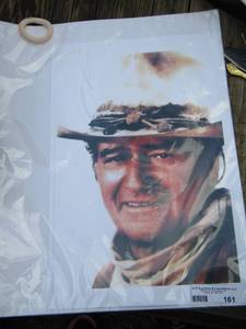 lot 161 image: John Wayne art  18 X 12
