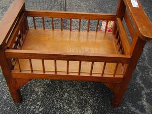 lot 196 image: wooden baby doll bassinet