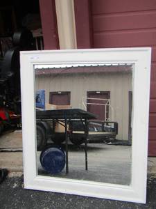 lot 225 image: white frame wall mirror