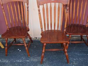 lot 230 image: 3 high back wooden kitchen chairs