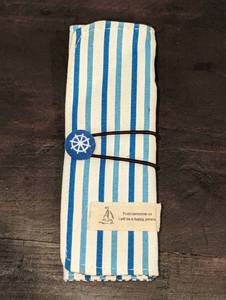 lot 71 image: NEW - Nautical Art Supply Makeup Bag - Light and Dark Blue